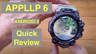 LOKMAT APPLLP 6 Android 9 4GB64GB Dual Cameras Rugged Looking 4G Smartwatch Quick Overview [upl. by Aterg]