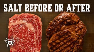 When To Salt A Steak  Right Before or After Cooking [upl. by Tteirrah566]