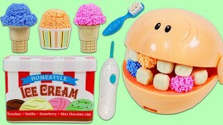 Feeding Mr Play Doh Head Play Foam Ice Cream [upl. by Eladnar]