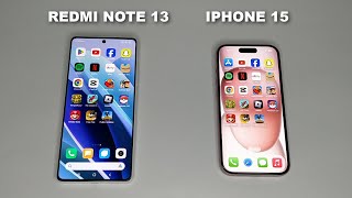 Redmi Note 13 Vs iPhone 15 I SPEED TEST [upl. by Nileuqaj]