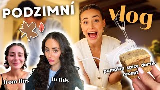 PRVNÍ PODZIMNÍ VLOG II recept na pumpkin spice dortík tutoriál na vlny rozbalování nového nábytku [upl. by Leamiba329]