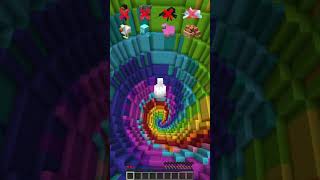 Rainbow Dropper vs Falling Mobs meme minecraft shorts [upl. by Llennej]