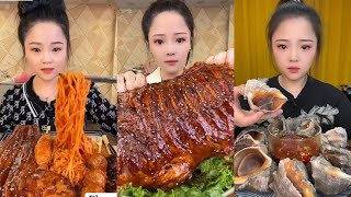 Spicy Teriyaki Noodles Eating with Sea Food Eating Mukbang Chicken Wings  Eating Sounds [upl. by Woodford]