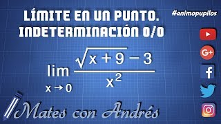 Límite 00 0 entre 0 con raíces multiplicar por el conjugado 01 [upl. by Ahsirt]