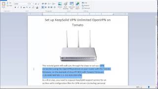 Set up KeepSolid VPN Unlimited OpenVPN on Tomato router [upl. by Harvie]