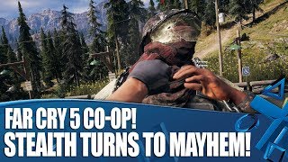 Far Cry 5 Coop Gameplay  Stealth Turns To Mayhem And bears [upl. by Anitroc]