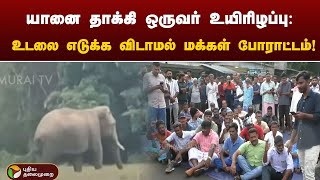 யானை தாக்கி ஒருவர் உயிரிழப்பு உடலை எடுக்க விடாமல் மக்கள் போராட்டம்  Nilgiris  PTT [upl. by Sined850]