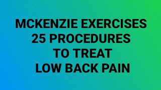 McKenzie Exercises for Low Backpain  Best exercises for sciatica amp herniated discMcKenzie approach [upl. by Maurine]