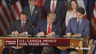 US Canada Mexico sign trade deal [upl. by Lillis]