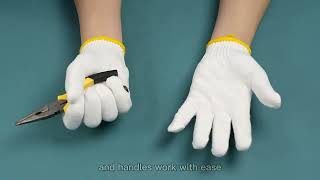 High quality industrial white labor safety cotton work gloves [upl. by Gustin]