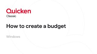 Quicken Classic for Windows  How to create a budget [upl. by Elamor]