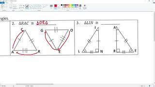 Name Congruent triangle Page 1 Question 1 to 3 [upl. by Stormy]