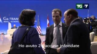 TG LA7 27511  Berlusconi al G8 insulta Magistratura e stampa [upl. by Nocaed303]