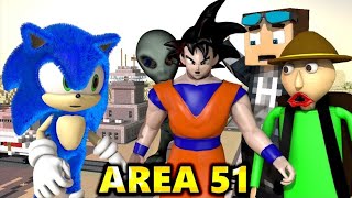 AREA 51 vs Sonic and Baldi Steve and GoKu [upl. by Wetzell892]