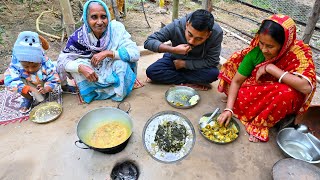 কম খরচে ইলিশের স্বাদে মাছ সেদ্ধ সঙ্গে বাগানের টক পালংশাক দিয়ে মাছ রান্না  Low cost hilsha recipe [upl. by Imailiv]