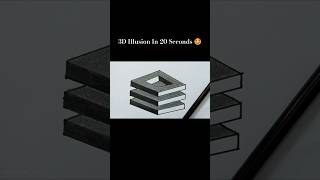 3D Trick Art In 20 Seconds🤩  Freehand 3D Illusion😍shorts [upl. by Neliac]