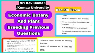 Economic Botany And plant Breeding important question Bsc 5th sem university exam [upl. by Rett]