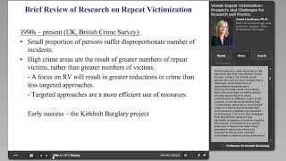 Violent Repeat Victimization Prospects and Challenges for Research and Practice [upl. by Nilkoorb]