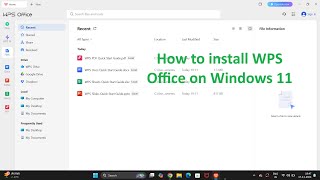 How to install WPS Office on Windows 11  how to install wps in windows 11 [upl. by Gardener]