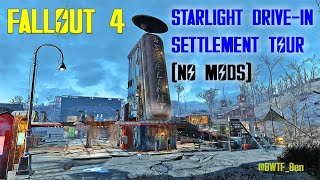 Fallout 4 Starlight DriveIn Settlement Build  NO MODS [upl. by Lindblad]