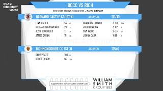 Barnard Castle CC 1st XI v Richmondshire CC 1st XI [upl. by Kcuhc]