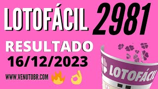 🍀 Resultado Lotofácil 2981 [upl. by Ellehcin359]