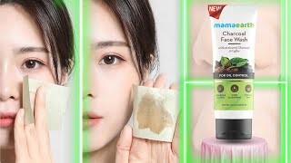 MAMA EARTH CHARCOAL FACE WASH  BEST FOR OLY SKIN  FOR OLY CONTROL  BEST CLEAN facewash review [upl. by Silevi]