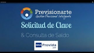 Tutorial AFP Provida  Solicitud de Clave y Saldo [upl. by Jourdan]