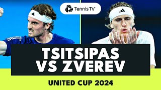 ENTERTAINING Stefanos Tsitsipas vs Alexander Zverev Highlights  United Cup 2024 [upl. by Hourihan]