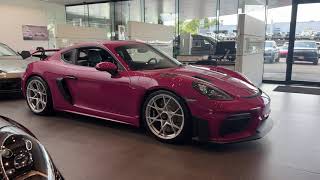 Recent Arrival 2023 Porsche 718 Cayman GT4 RS in Ruby Star Neo  Paul Miller Porsche [upl. by Zildjian385]