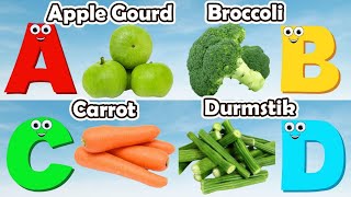 Vegetables ABC Song  Vegetables Alphabet Song  Phonics for Kids  Baby Alphabet Letters [upl. by Ahsilra]