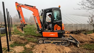 MINIKOPARKA KUBOTA w AKCJI  wykop pod kabel ziemny na 100 metrów [upl. by Neiviv]