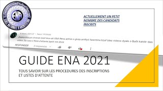 ENA 2021 Guide pour inscriptions aux listes principales et listes dattentes [upl. by Stoddart628]