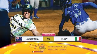 Highlights  Game 20 Australia vs Italy  2024 WBSC Women’s Softball World Cup  Finals [upl. by Hescock597]