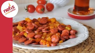 Patatesli Sosis Tarifi  Kahvaltılık Sosis ve Patates [upl. by Ateuqal]