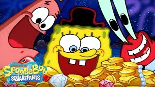 SpongeBobs BIGGEST Treasure Hunts Ever 🏴‍☠️  40 Minute Compilation  SpongeBob [upl. by Llehcnom704]