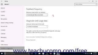 Windows 10 Tutorial Feedback and Diagnostics Privacy Settings Microsoft Training [upl. by Carlee]