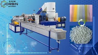 polyester fabric cloth recycling and pelletizing machines for recycle cloth pieces fabric waste [upl. by Gimpel]