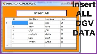 VBNET  How To Insert All DataGridView Data Into MySQL Database Using For Loop with source code [upl. by Apostles]