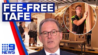 NSW offering 70000 free TAFE training to combat skills shortages  9 News Australia [upl. by Aniluap]