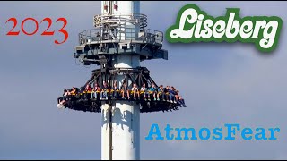 AtmosFear freefall tower offride in Liseberg 2023  Liseberg park Gothenburg 2023 [upl. by Anavoig109]