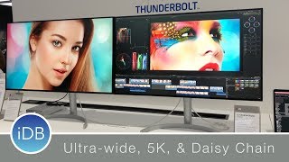 LG Thunderbolt 3 Displays at CES 5K 219 Ultra Wide amp Daisy Chaining [upl. by Kealey313]