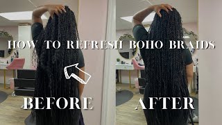 How To Refresh Boho Braids w Synthetic Hair very simple [upl. by Low432]