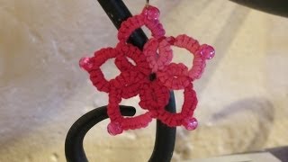 needle tatting flower with beads [upl. by Nadroj]