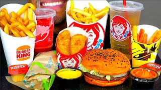 ASMR WENDYS BURGER KING TACO BELL MUKBANG EATING MOUTH SOUNDS NO TALKING BIG BITES [upl. by Akeimat368]