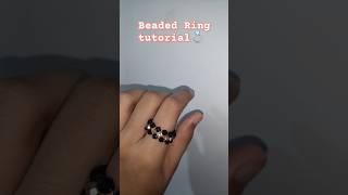 Beaded Ring tutorialDiy ring at homering making with beadsbeaded beadingtutorials beutiful [upl. by Hoxsie]