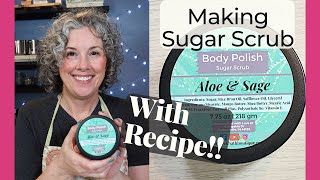 How to a Made Nourishing Emulsified Sugar Scrub  with Free Recipe [upl. by Kacey]