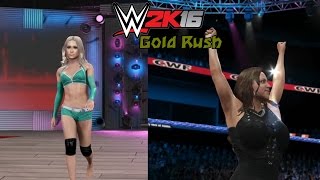 Stephanie McMahon vs Kelly Kelly  Gold Rush  WWE2K16 Match [upl. by Mylander]