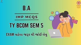 TY BCOM SEM 5  BA  IMP MCQS  EABHYASU [upl. by Manton]