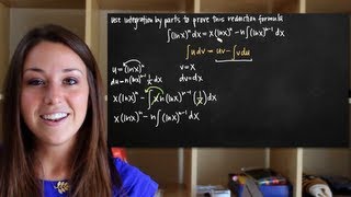 Integration by parts to prove the reduction formula KristaKingMath [upl. by Nnaylime]